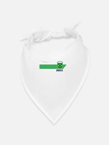 Brasilien Brasilianisch Seleção Fußball Fan Trikot - Bandana Dreieckstuch - Weiß