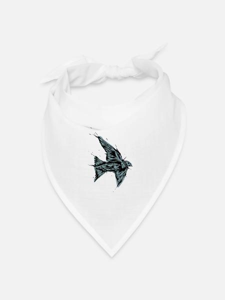 Vogel Schwalbe - Bandana Dreieckstuch - Weiß