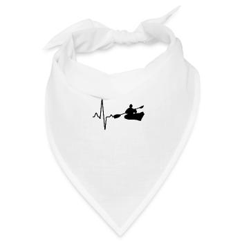 Kanu Kayak Herzschlag - Bandana Dreieckstuch - Weiß - Vorne