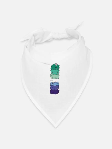 Male Gay Flag Pride LGBTQ süße Hippo - Bandana Dreieckstuch - Weiß