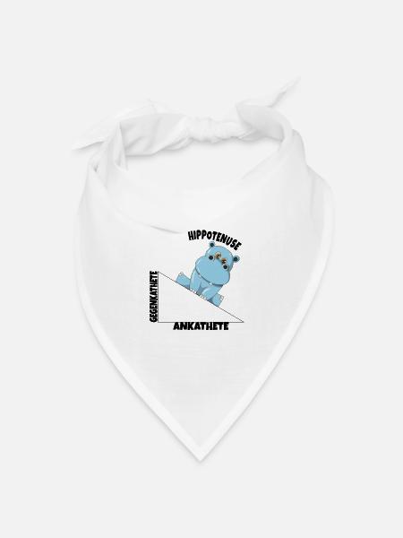 Mathe Hippotenuse Winkelfunktion Hypotenuse Hippo - Bandana Dreieckstuch - Weiß