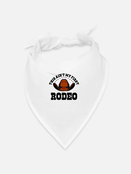 Rodeo Western Cowboy Wilder Westen Retro Pferd - Bandana Dreieckstuch - Weiß