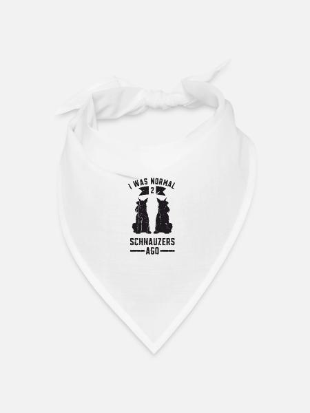 Ich war normal vor 2 Schnauzern - Schnauzer - Bandana Dreieckstuch - Weiß