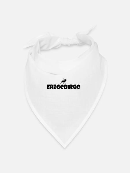 Erzgebirge Hirsch - Bandana Dreieckstuch - Weiß