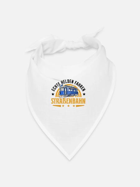 Echte Helden fahren Straßenbahn S-Bahn - Bandana Dreieckstuch - Weiß