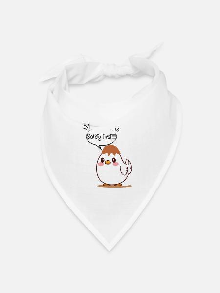Eier Helm - Bandana Dreieckstuch - Weiß