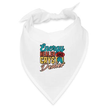 Energiemedizin Heilen Positive Energie Kristalle - Bandana Dreieckstuch - Weiß - Vorne