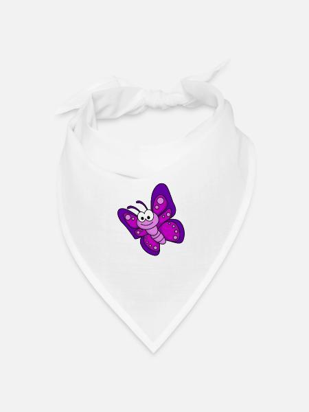 Schmetterling Comic Tier - Bandana Dreieckstuch - Weiß