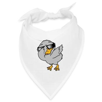 Dabbing Party Entenküken cool - Bandana Dreieckstuch - Weiß - Vorne