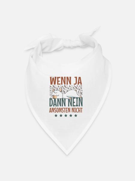 Süßes Lama Lustige Sprüche Langschläfer Faulenzer - Bandana Dreieckstuch - Weiß