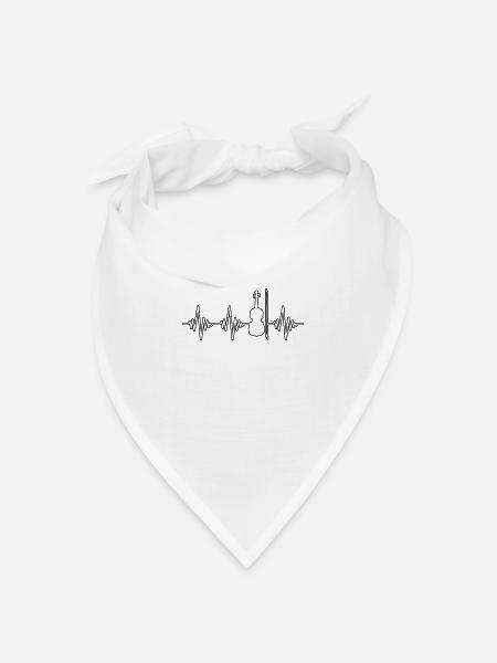 Geige Herzschlag - Bandana Dreieckstuch - Weiß