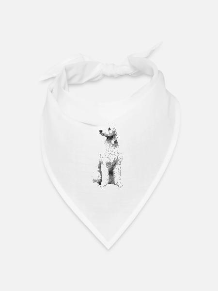 Sitzinder Hund Bedlington Terrier - Bandana Dreieckstuch - Weiß