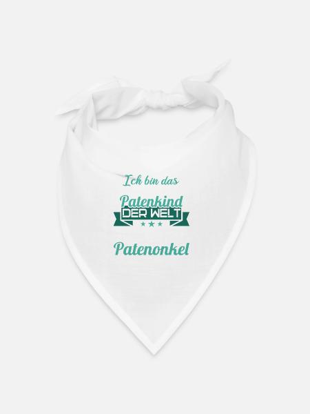 Patenonkel Patententante beste Patenkind der Welt - Bandana Dreieckstuch - Weiß