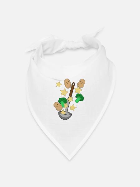 Suppenkelle Kartoffel Gemüse Kochkunst Vegetarisch - Bandana Dreieckstuch - Weiß