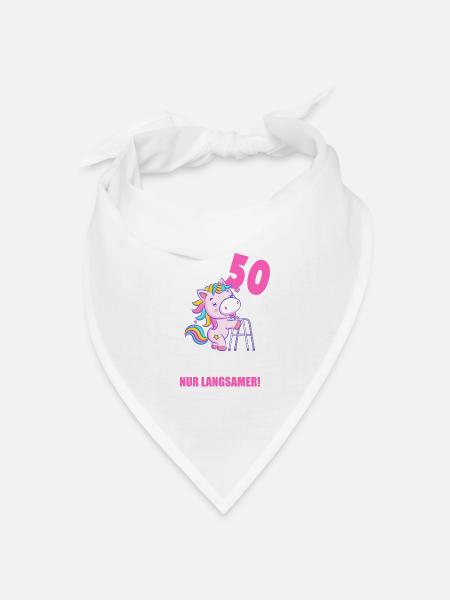 Mit 50 nichts anders nur langsamer 50 Geburtstag - Bandana Dreieckstuch - Weiß
