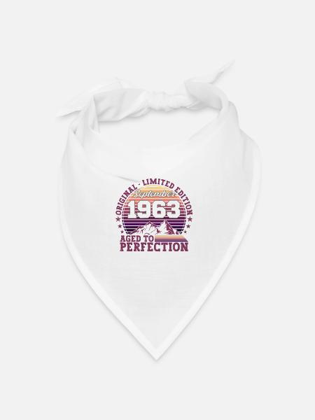Original September 1963 59. Geburtstag Geschenk - Bandana Dreieckstuch - Weiß
