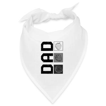 Erdbeerhemd, Papa Erdbeer-Tee, Vaters - Bandana Dreieckstuch - Weiß - Vorne