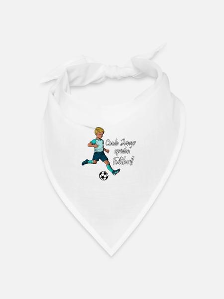Coole Jungs spielen Fußball - Bandana Dreieckstuch - Weiß