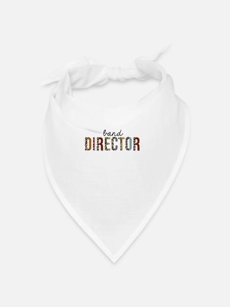 Band-Direktor-Leoparden-Druck lustig - Bandana Dreieckstuch - Weiß