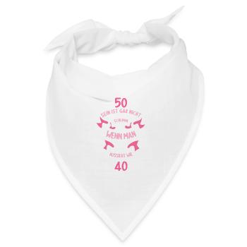 50 sein ist nicht schlimm wenn man 50 Geburtstag - Bandana Dreieckstuch - Weiß - Vorne