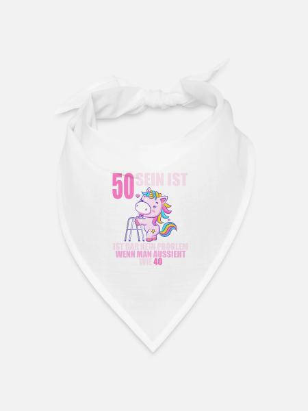 50 sein ist nicht schlimm wenn man 50 Geburtstag - Bandana Dreieckstuch - Weiß