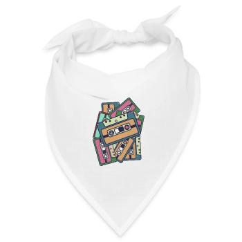 Vintage Kassetten 70er, 80er und 90er Jahre - Bandana Dreieckstuch - Weiß - Vorne