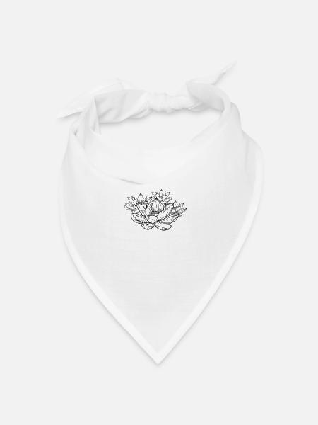 Lotosblume Pflanze Lotosblüte Garten - Bandana Dreieckstuch - Weiß
