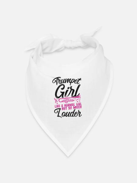 Trumpet Player Girl Vintage - Bandana Dreieckstuch - Weiß