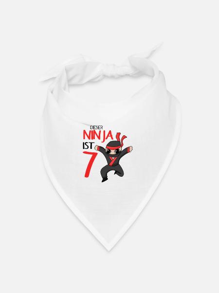 7 Jahre Junge Ninja - 7 Geburtstag - Ich bin 7 - Bandana Dreieckstuch - Weiß