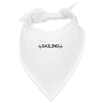 Segeln Herzschlag - Bandana Dreieckstuch - Weiß - Vorne