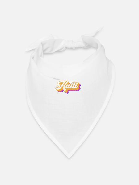 Vintage Urlaub Reise Karibik Haiti - Bandana Dreieckstuch - Weiß