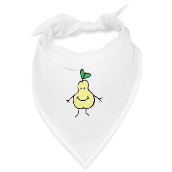 Eine lächelnde Birne - Bandana Dreieckstuch - Weiß - Vorne