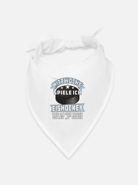 MITTWOCHS SPIELE ICH EISHOCKEY - Bandana Dreieckstuch - Weiß