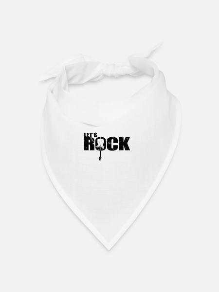 Let’s Rock Gitarre Musikstil Genre Rockband - Bandana Dreieckstuch - Weiß
