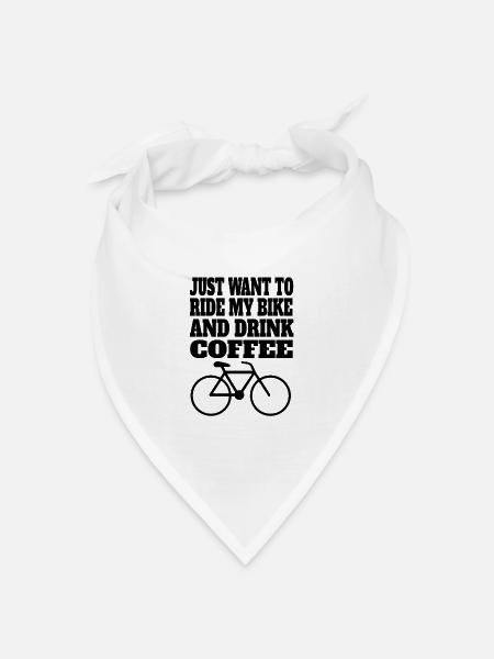 Fahrrad Radeln Mountainbike Kaffee Radfahren - Bandana Dreieckstuch - Weiß