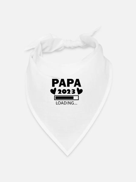 Papa 2023 - Papa werden - Bandana Dreieckstuch - Weiß