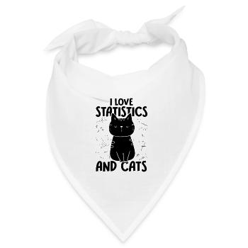 Ich Liebe Katzen - Statistik - Bandana Dreieckstuch - Weiß - Vorne
