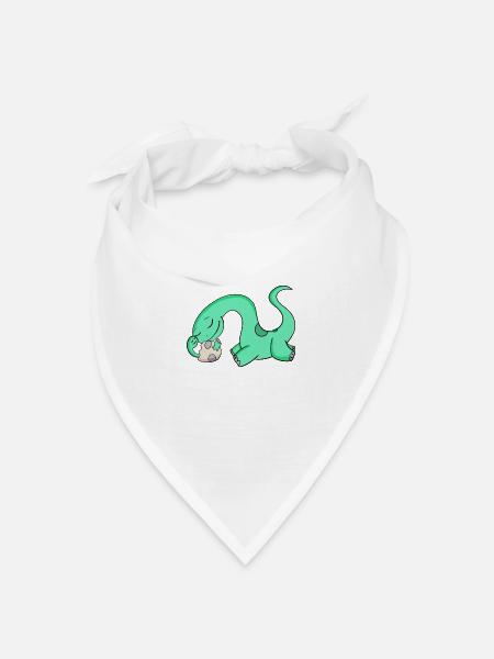 Dinosaurier mit Baby Dinosaurier - Bandana Dreieckstuch - Weiß