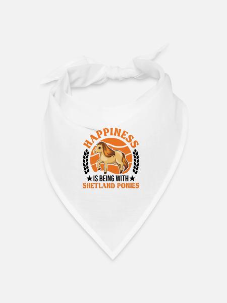 Shetlandpony Glück Shetland-Pony Shetty - Bandana Dreieckstuch - Weiß