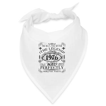 1976| Die Legende seit 1976 Geburtstag - Bandana Dreieckstuch - Weiß - Vorne