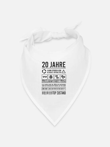 20. Geburtstag Lustig 20 Jahre Perfektion - Bandana Dreieckstuch - Weiß