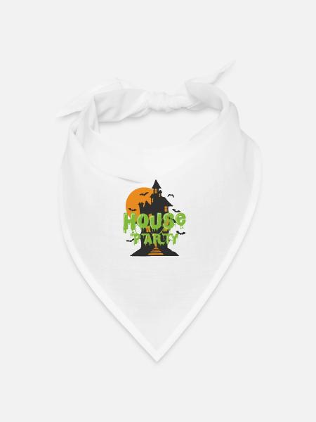 House Party Halloween Feiern tanzen Musik - Bandana Dreieckstuch - Weiß