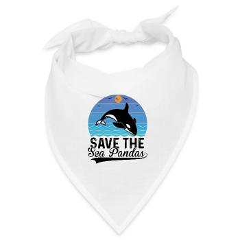 Orca Meeresbiologe Schwertwal Killerwal - Bandana Dreieckstuch - Weiß - Vorne