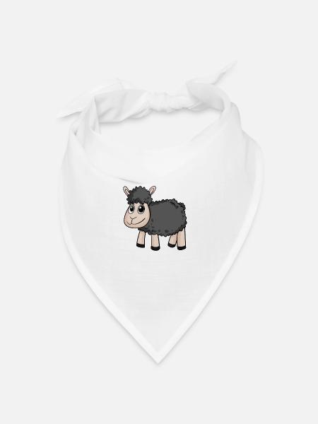 Schwarzes Schaf - Bandana Dreieckstuch - Weiß