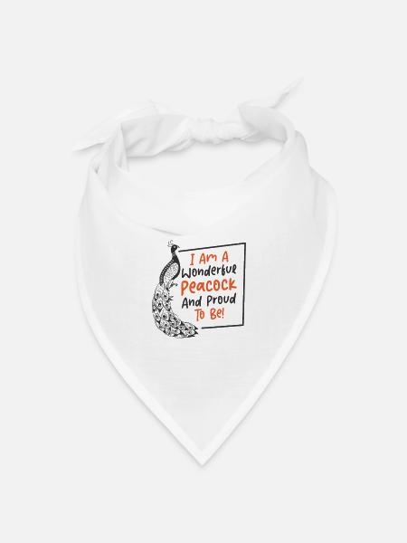 Pfau Inspirational Vogel Besitzer Wildlife - Bandana Dreieckstuch - Weiß