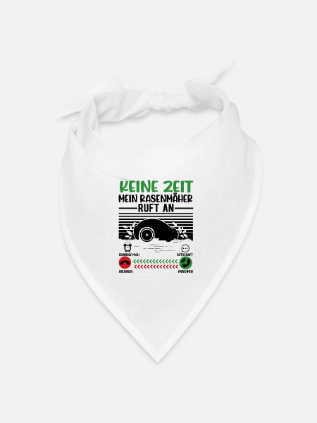 Keine Zeit Mein Mähroboter ruft - Bandana Dreieckstuch - Weiß