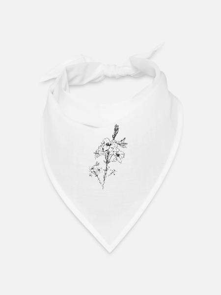 Rose Blumen Rosen Blumen tropisch - Bandana Dreieckstuch - Weiß