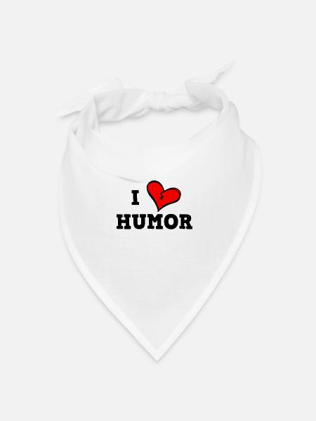 Ich liebe Humor - Bandana Dreieckstuch - Weiß