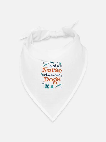 Krankenpfleger - just a Nurse who loves dogs - Bandana Dreieckstuch - Weiß