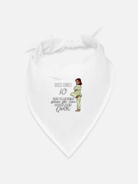 Ich bin 10 - Mädchen Karate - Bandana Dreieckstuch - Weiß